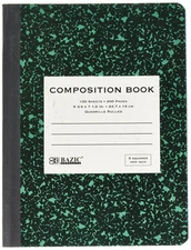 BAZIC 100 Ct. 5-1" Quad-Ruled Marble Composition Book,Notebooks & Binders