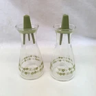 Pair Pyrex Vintage Crazy Daisy Salt & Pepper Shakers Corelle Avocado Green