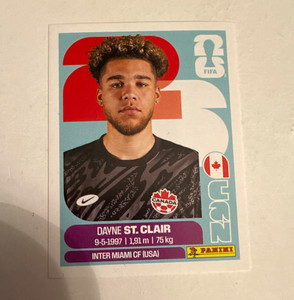 Panini FIFA World Cup 2026 CAN 2 Dayne St. Clair Player Portrait Sticker Canada