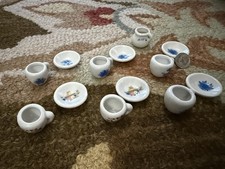 13 Piece Miniature White Porcelain Tea Set Pot Cup Plate for Tableware House