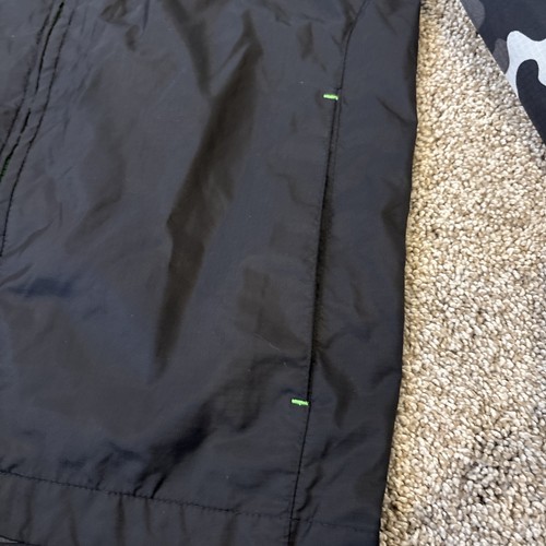 Lands' End Youth S (8) Hooded Zip-up Windbreaker Green Black Camo - Picture 6 of 11