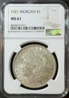 NGC MS61 1921 MORGAN SILVER DOLLAR $1  #44958