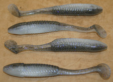 3.5" Swim Minnow Light Crystal Shad Paddle Tail Swimbait Trailer for A Rig 50 pk