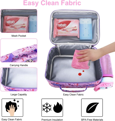 Kids Lunch Bag - Insulated Lunch Box for Boys Girls,Washable Lunch Bag and Reusa - Picture 7 of 12
