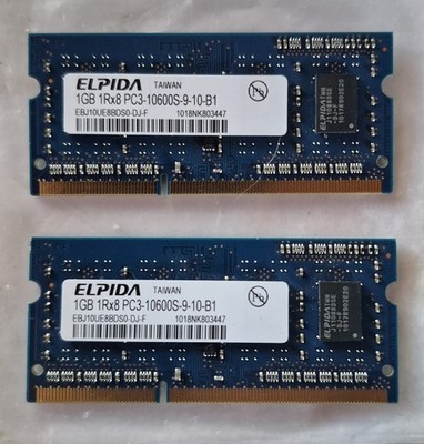 2 Elpida 1GB 1333MHz DDR3 pc3 10600 SODIMM laptop memory 2GB module kit