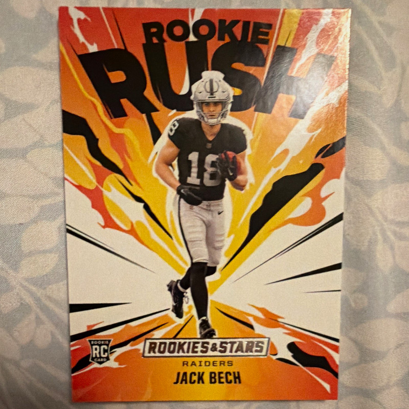Panini 2025 Rookies & Stars Football Jack Bech Rookie Rush Insert #12 Raiders