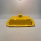 Fiesta Sunflower Yellow Covered Butter Dish HLC USA Retired Fiestaware Lid 7.5”