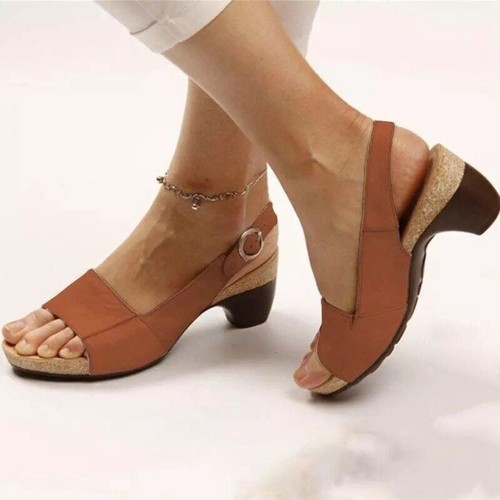 Open Toe Ladies Womens Light Wedges Summer Comfy Cushioned Sandals Shoes - Picture 3 of 19