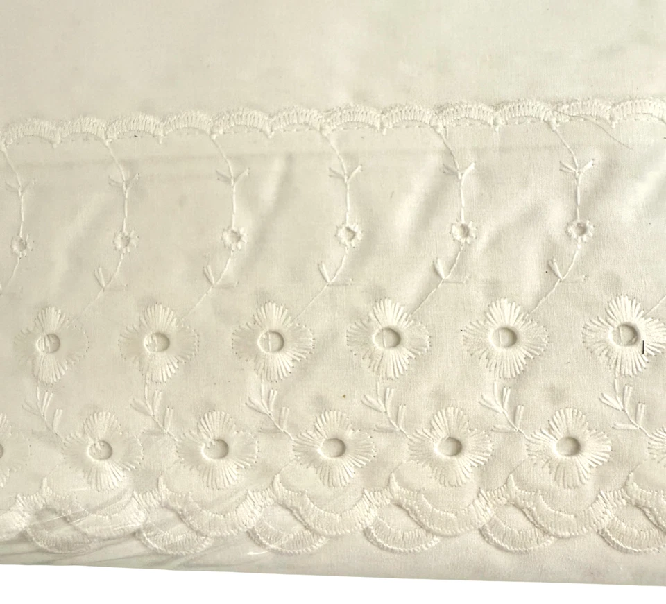 Martex Sheet Set TWIN Vintage Pipeline Lace White Eyelet No Iron NOS Sealed New - Image 2 of 4