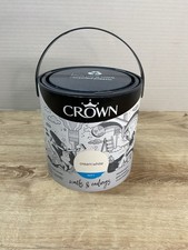Crown Walls & Ceilings Matt Emulsion Paint Cream White 2.5L New 8.40 per litre