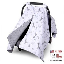 Car Seat Cover with Peekaboo Opening for Baby Boys Girls Elephant Giraffe