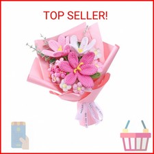Crochet Flower Bouquet: Crochet Tulips Bouquet Handmade Knitted Flowers with Mot