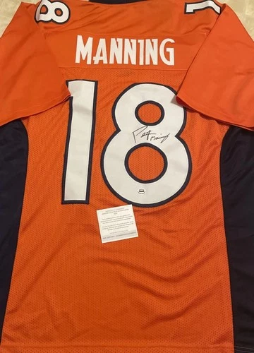 Peyton Manning Denver Broncos Signed Football Jersey with COA autograph