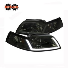 99-04 Ford Mustang Smoked Housing Headlights w/U DRL Reflector GT Cobra SVT 4.6L