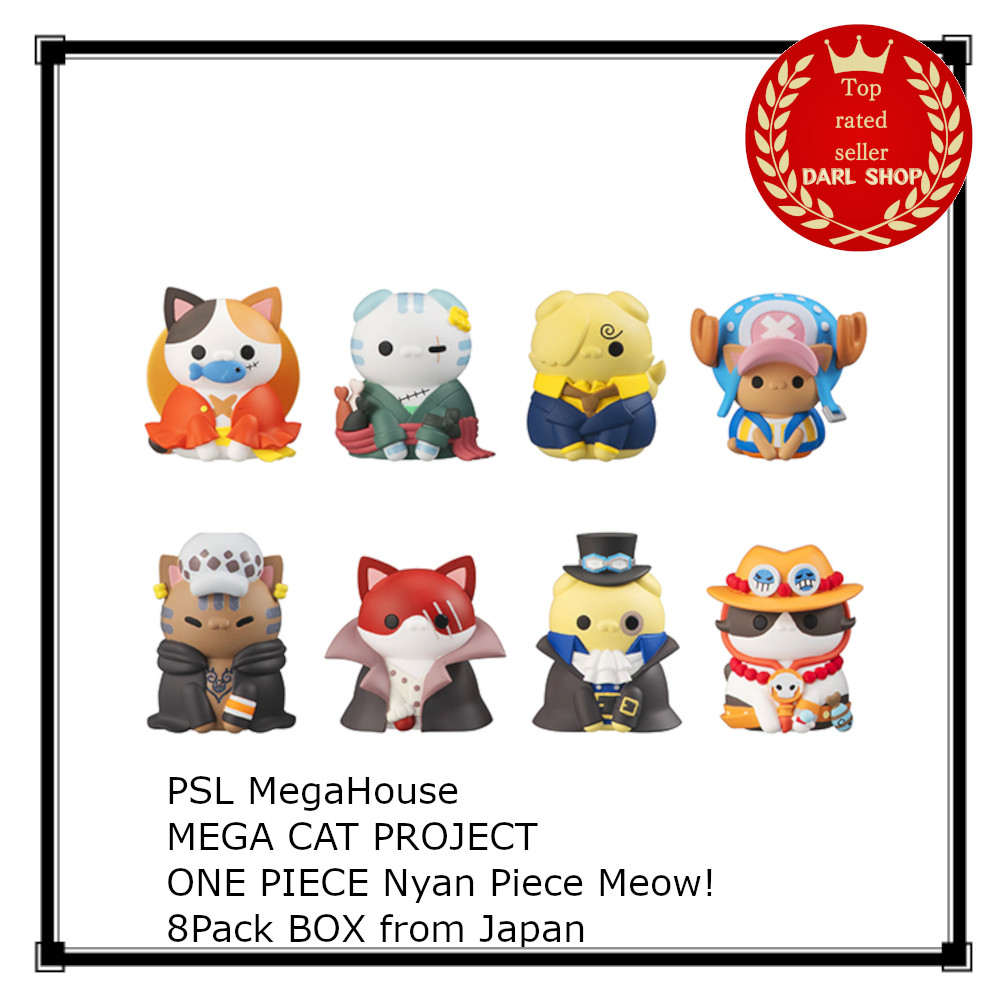 PSL MegaHouse MEGA CAT PROJECT ONE PIECE Nyan Piece Meow! 8Pack BOX from Japan