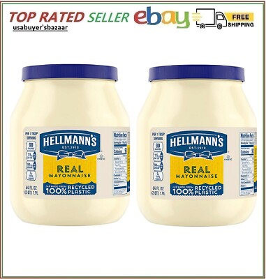 2 PACK - Hellmann's Real Mayonnaise 0g Trans Fat - 64 oz (Total 128 oz)