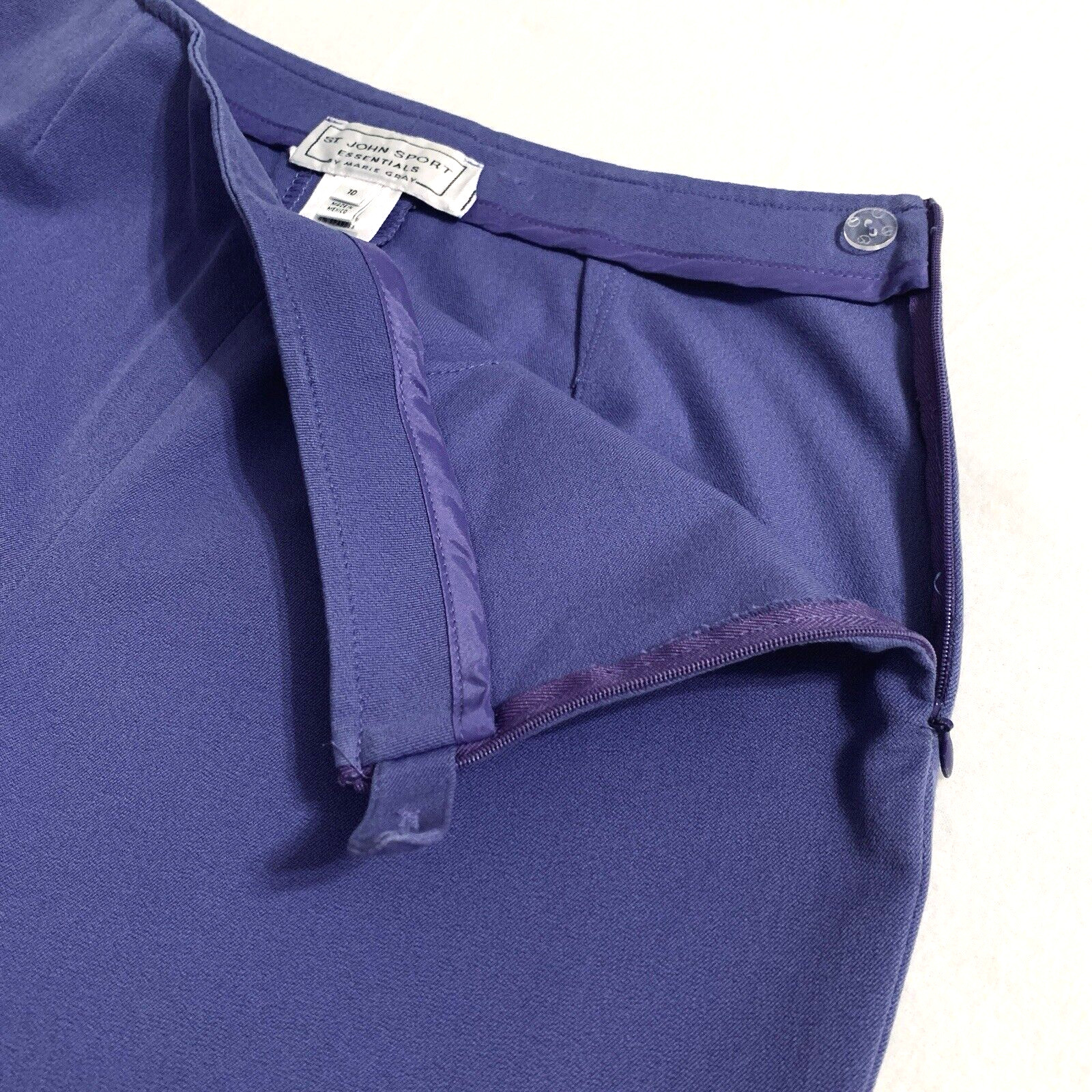 St. John Sport Essentials by Marie Cray Pants Women's 10 Crop Side Zip Purple thumbnail 7