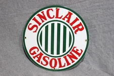 SINCLAIR WITH STRIPES PORCELAIN SIGN