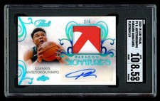 2018-19 Leaf Pearl GIANNIS ANTETOKOUNMPO #2/4 GAME WORN Patch Auto SGC 8.5/10!