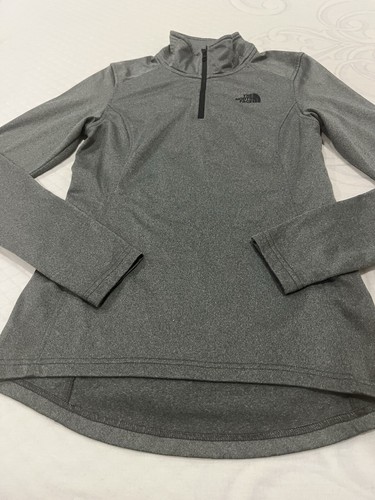 North Face Sweater Women’s Size XS Gray Quarter Zip Hi-low Pre-Owned Top - Picture 3 of 15