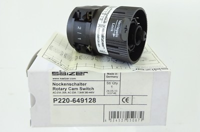 SÄLZER P220-649128 Nockenschalter Rotary Cam Switch 3 Stell. 20A 7,5kW 380-440V