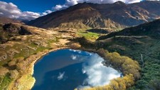 Landscape nature new zealand mountains clouds hills Custom Gaming Mat Desk
