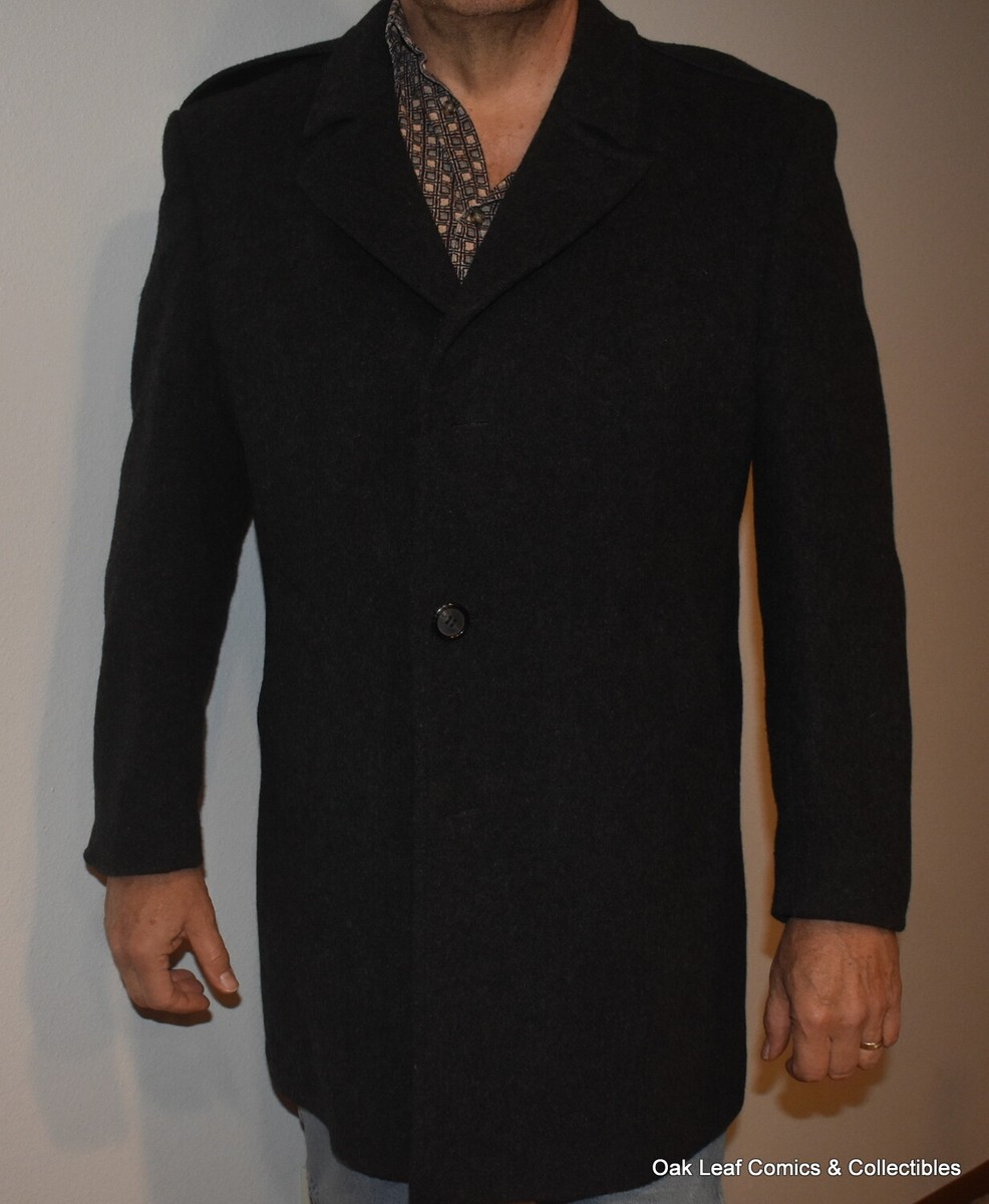 Maitland of England Mens Wool Coat w Epaulets Size 44R Czech Made