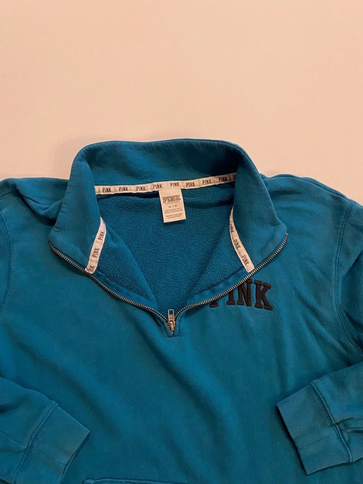 victoria-secret-vs deep 1/4 zip pullover sweatshirt