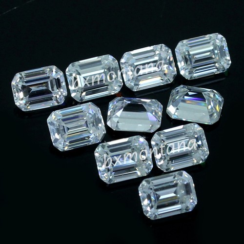 10 Pcs Natural 2.00 Ct D Color VVS1 Excellent Cut White 2.5x3 MM Emerald Diamond - Bild 1 von 5