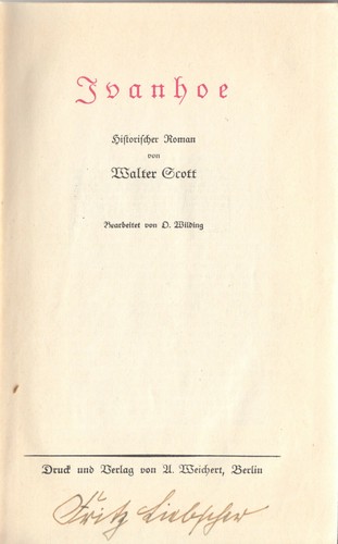 Scott, Walter; Ivanhoe, um 1925 - Bild 2 von 2