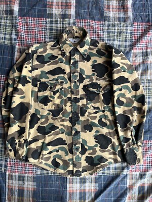 Vintage Black Duck Flyway Camo Hunting Long Sleeve Shirt Men’s Medium