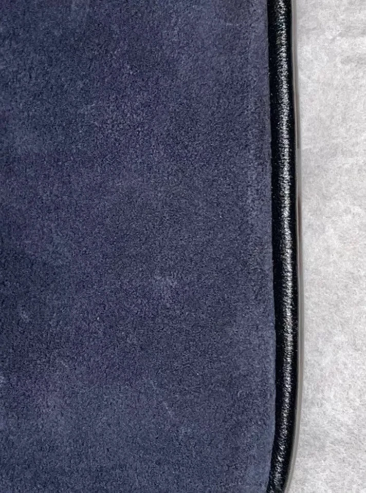 BALMAIN Paris x H+M Women's Small Suede & Leather Clutch / Cosmetic Bag Blue NWT - Image 3 of 4