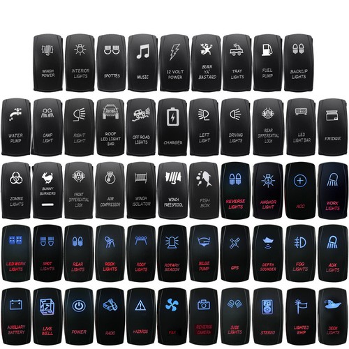 12V/24V BLAU & ROT Dual LED Wippschalter EIN AUS 5Pin Auto Boot Marine SUV ATV - Bild 1 von 8