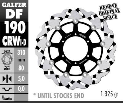 Galfer Front Brake Disc WAVE FLOATING GROOVED Rx ALU. 310x5