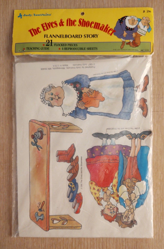 Vintage 'The Elves and the Shoemaker' Flannelboard Story Images 1987 Ephemera