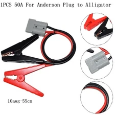50A FOR Anderson-Plug Connector Car Cable 10AWG Two Battery Clips