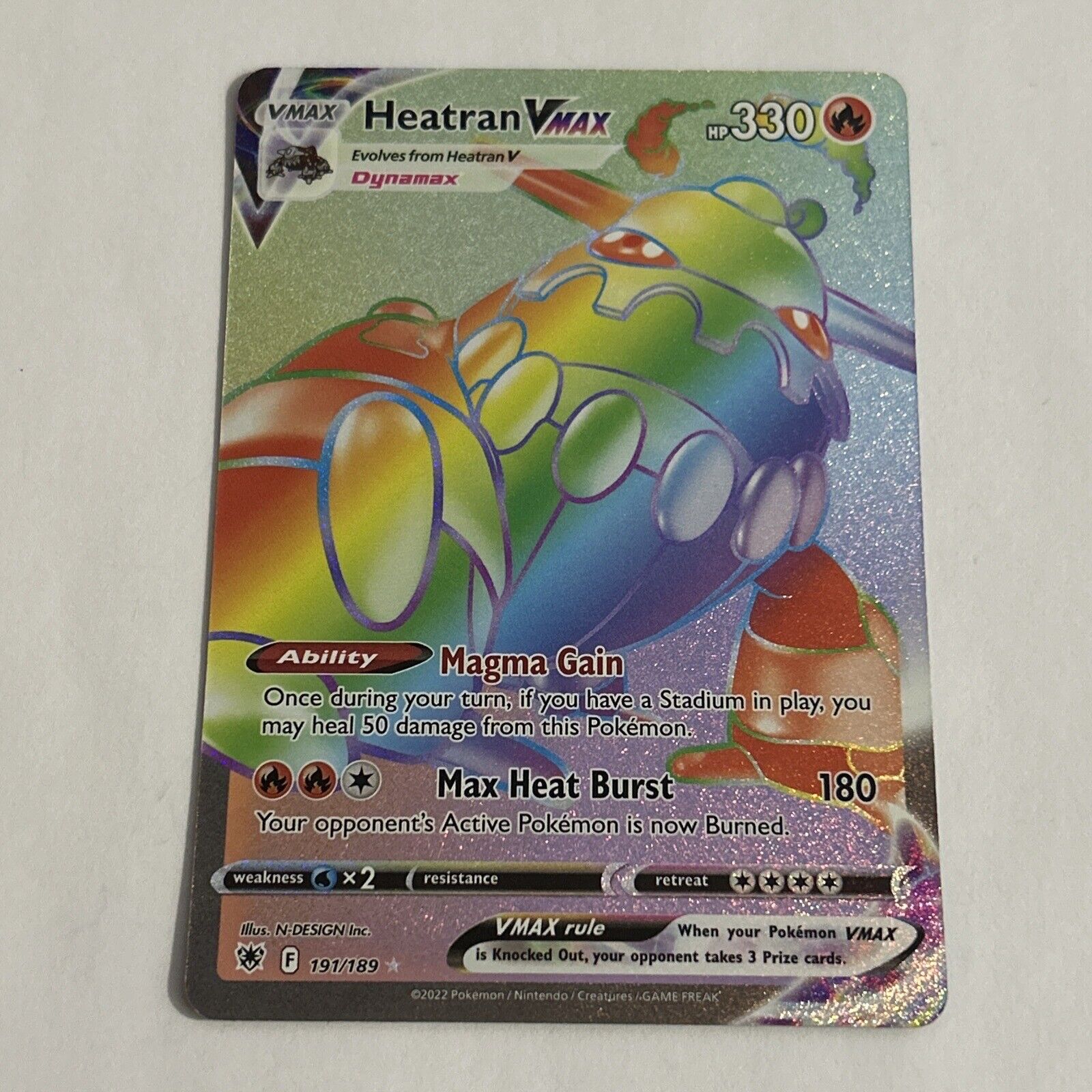 Pokémon TCG Heatran VMAX Astral Radiance 191/189 Holo Secret Rare NM+ Condition!