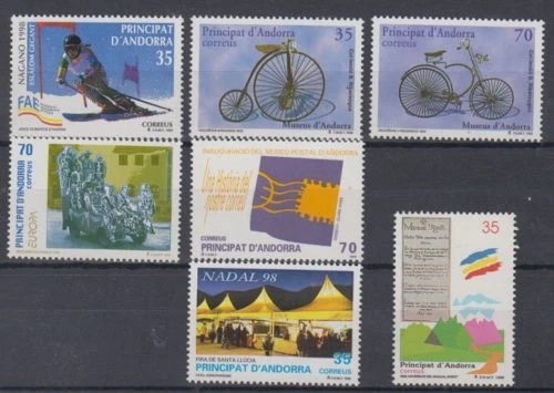 ANDORRA ESPAÑOLA (1998) AÑO COMPLETO NUEVO MNH ESPAÑA - EDIFIL 261/67