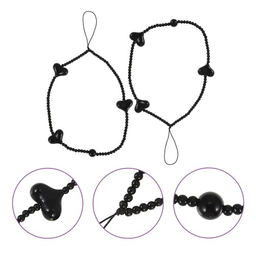 2 Pcs Love Mobile Phone Chain Charms Strap Cellphone Beaded Lanyard - 第 1/12 張圖片