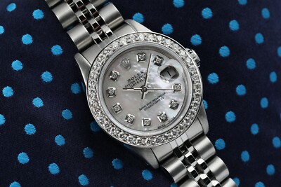 Rolex Datejust Ladies Lady 26 Watch White Mother of Pearl Diamond Dial & Bezel