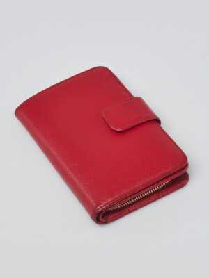 Prada Red Saffiano Leather Small Compact Wallet | eBay