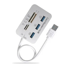 USB3.0 Card Reader Hubs with Four Port Expansion Dock for Efficient Data