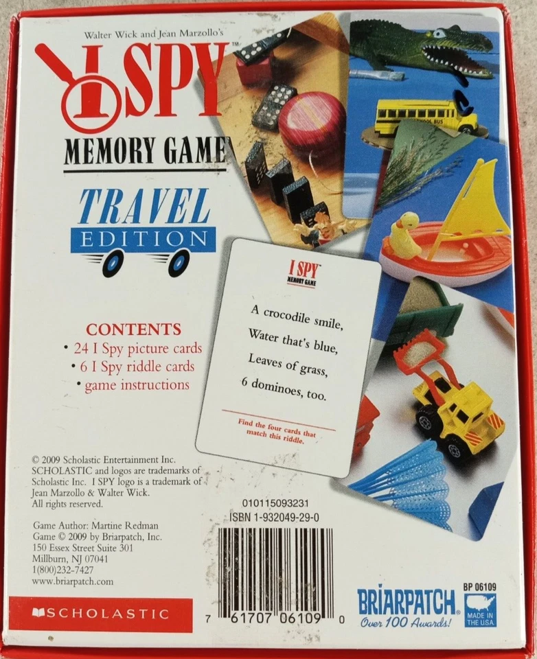 I Spy Memory Game Travel Edition Scholastic Briarpatch - Image 2 of 3