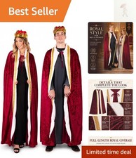 Red Velvet Royal King Costume Robe for Adults for Costume Parties
