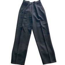 Vtg Giorgio Sant Angelo 6 Black Wool Pleated High Rise Trousers Dark Academia
