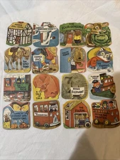 16 Vintage Richard Scarry Tiny Golden Shape Books with Runaway Bus