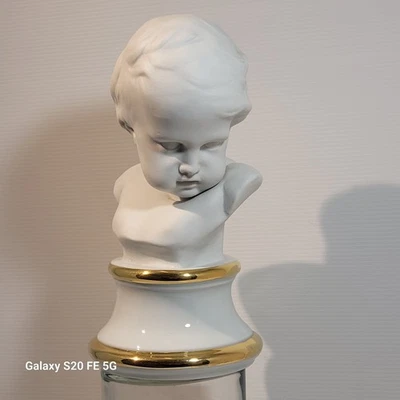 Buste Porcelaine Enfant Limoges Doré Or Ancien 23 Cm - Photo 1/4