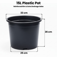 Black Plastic Plant Pots Nursery Flower Pots Indoor Outdoor Drainage Holes