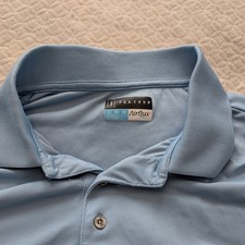 PGA Tour Airflux Mens Large Blue Mesh Short Sleeve Golf Polo Shirt L