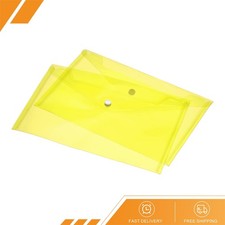 12 x File Folders A5 Size Plastic Envelopes Document Organizer Snap Button